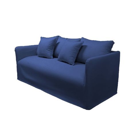Sofá Dua Chenille Azul 3C-2