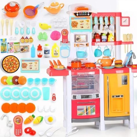 Juguete Set Cocina 65 Piezas Luz Sonido Rosado Infantil 100Cm-3
