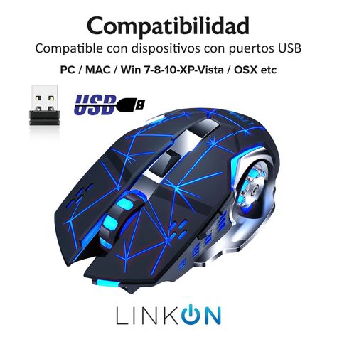 Set Gamer Teclado Iluminado Mouse Inalambrico Usb Recargable Naranjo-2