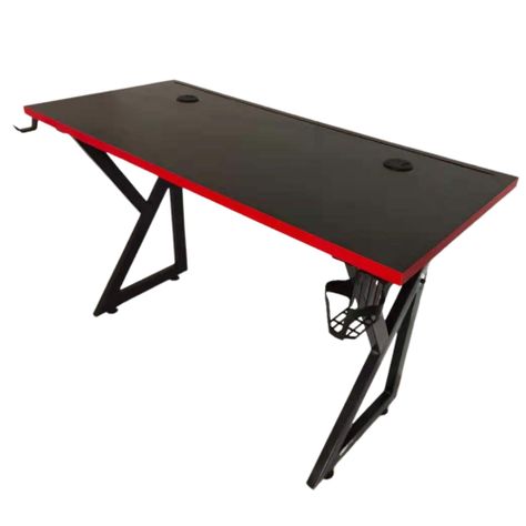 Escritorio Gamer K ROJO LUZ LED 130 CM patas de fierro  -6