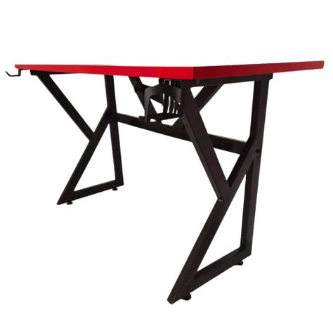 Escritorio Gamer K ROJO LUZ LED 130 CM patas de fierro  -4