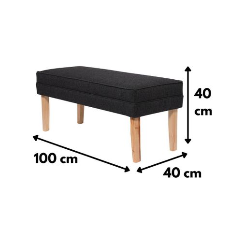 Banqueta Style Grafito Omega 100x40x40 cm Máxima Design-2