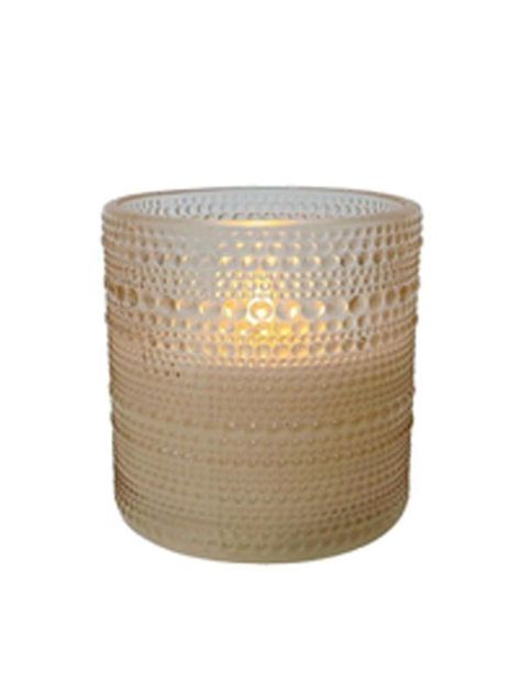 Fanal vidrio con vela led 10x10x12.5 cm. Unico-0