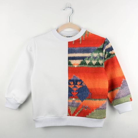 Polerón Ethnic Blanco cuello redondo niños-0