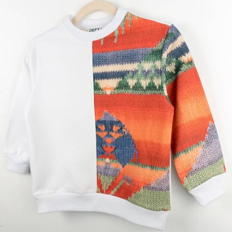 Polerón Ethnic Blanco cuello redondo niños-2