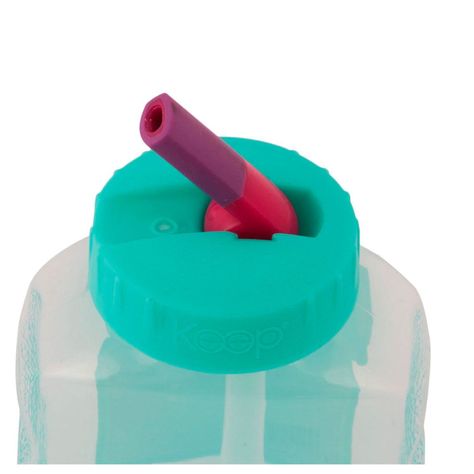 Botella con Bombilla Flexible 250 ml Rosado/Amarillo - KIDO-4