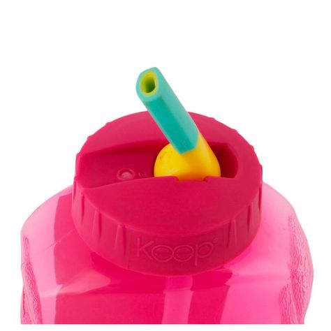 Botella con Bombilla Flexible 250 ml Rosado/Amarillo - KIDO-3