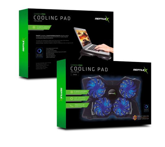 Ventilador Notebook Gamer 4 Aspas Luz Led Azul Reptiex-3