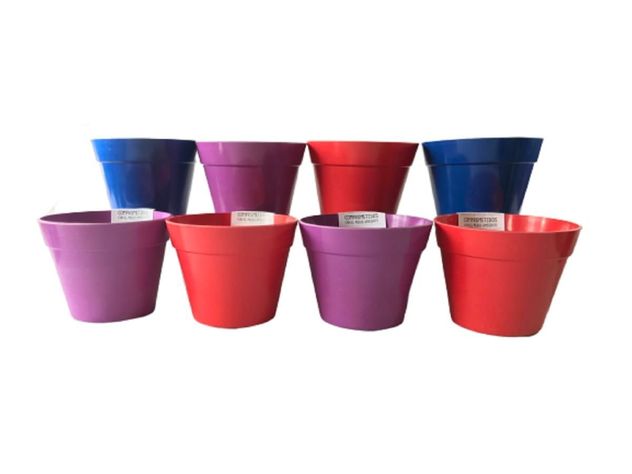 SET 8 MACETAS BIO REDONDO 3MOR3RO2AZUL 13,7X10,3-0