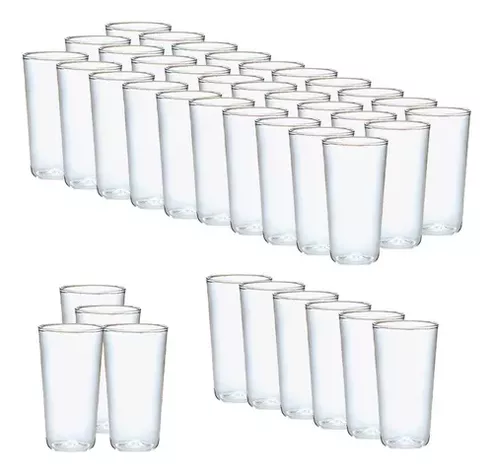 40 Set Vasos Desechables Vaso Plastico Vasos Acrilicos 300ml X4-101669-0