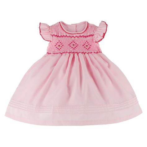 Vestido bebé niña Catalina bordado a mano tipo smock-1