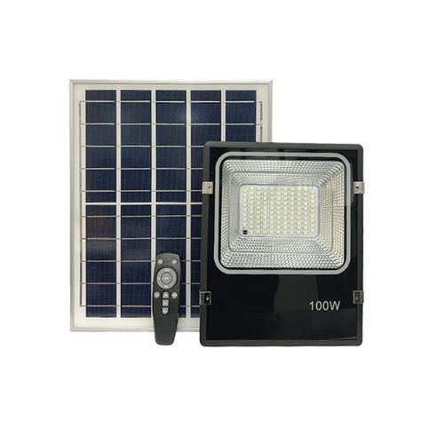 Foco Proyector LED Solar Con Sensor 100W Luz Fría-0