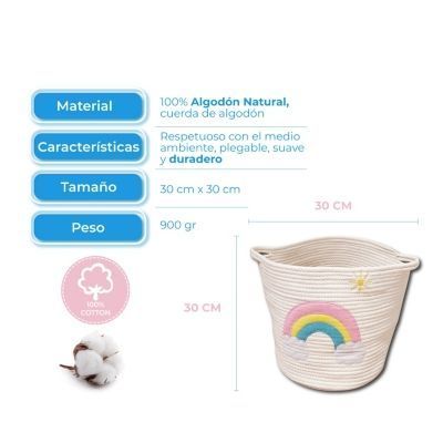 Cesta de Almacenamiento Infantil Arcoíris-2