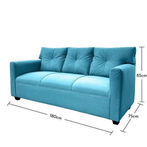 Sofá Mateo Chenille Turquesa Pata Plastica 3C-4