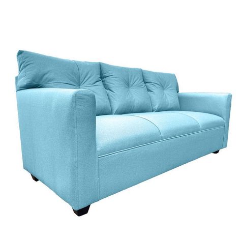 Sofá Mateo Chenille Turquesa Pata Plastica 3C-2