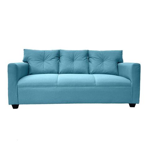 Sofá Mateo Chenille Turquesa Pata Plastica 3C-0