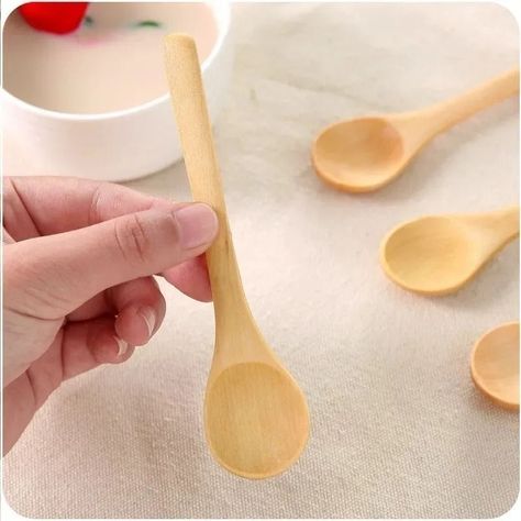 Set 6 Cucharas Bambú Reutilizable Cucharita Pebre Dip Salsas-0