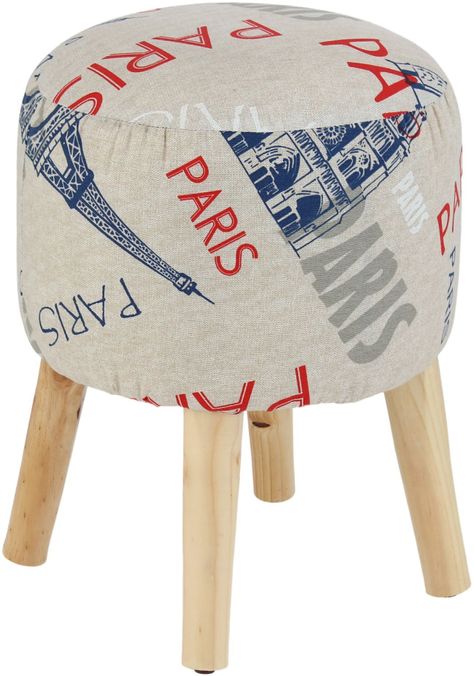 Pouf Bird Paris Estampado 35x35x45 cm Máxima Design-1