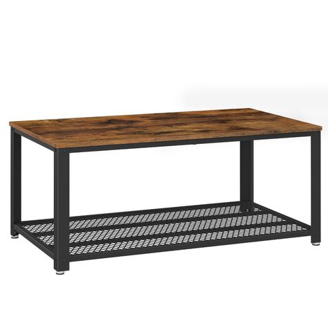 Mesa de centro rectangular estilo Industrial-0