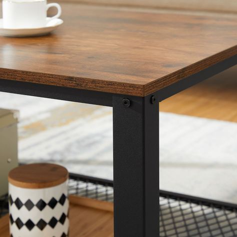 Mesa de centro rectangular estilo Industrial-5