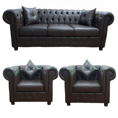 Juego Living Chesterfield Capitoné -0