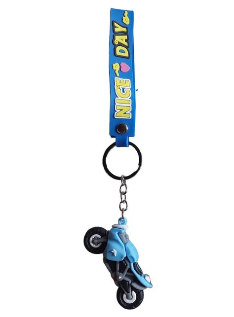 LLAVERO SILICONA DISEÑO MOTO AZUL-0