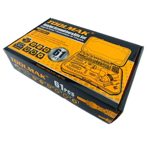 Puntas Destornillador C/ Ratchet 1/4 61 Piezas Tmk-3