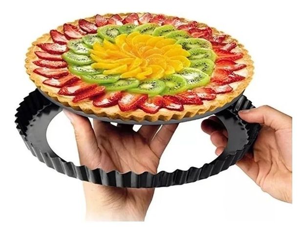 Molde Redondo Desmontable antiadherente Tartas Quiches 30cm-0