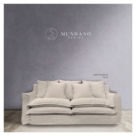 Sofá Puangue Chenille Hueso 3C-1