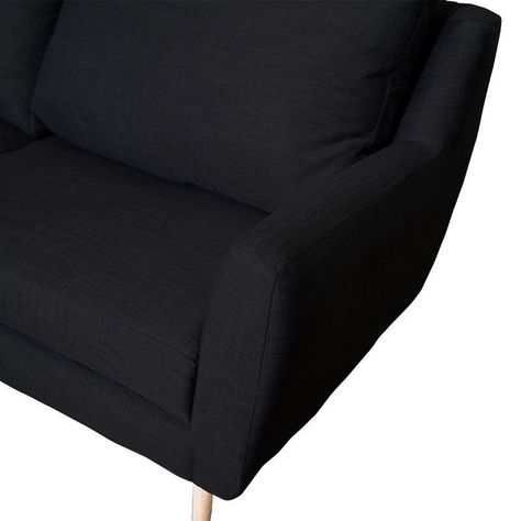 Sofá Lenora Chenille Tipo Lino Negro 2C-2