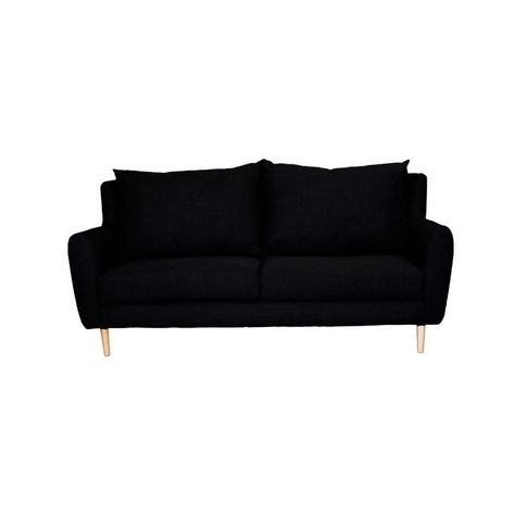 Sofá Lenora Chenille Tipo Lino Negro 2C-0