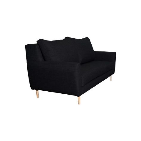Sofá Lenora Chenille Tipo Lino Negro 2C-1