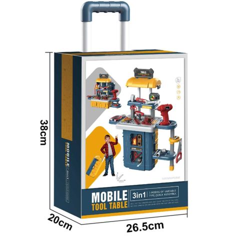 Juguete Set Maleta Herramientas 46 Piezas 3 En 1 Azul Infantil-2