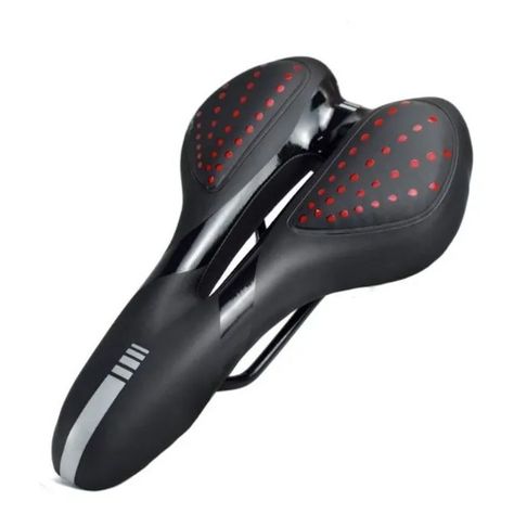 Sillín Gel Ergonómico Anti Prostático Para Bicicleta Rojo-0