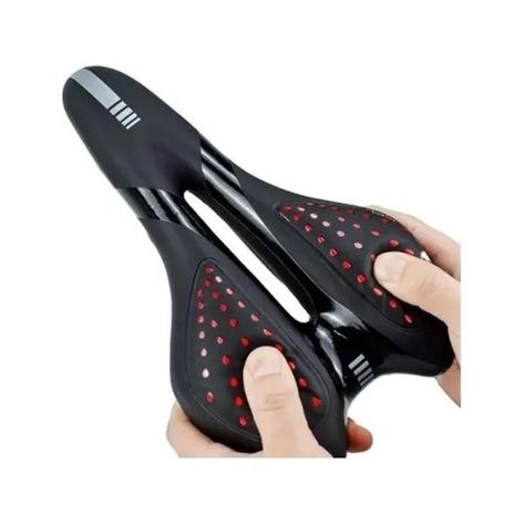 Sillín Gel Ergonómico Anti Prostático Para Bicicleta Rojo-3