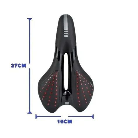 Sillín Gel Ergonómico Anti Prostático Para Bicicleta Rojo-2