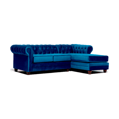 Seccional Chesterfield Derecho Azul-0