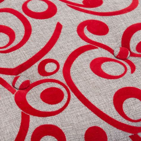 Pouf Alemania Gris Rojo Flocky 42x42x43 cm Máxima Design-3