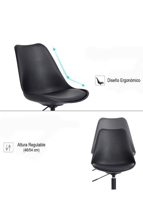 Silla Escritorio PP Estilo Nórdico Giratoria-4