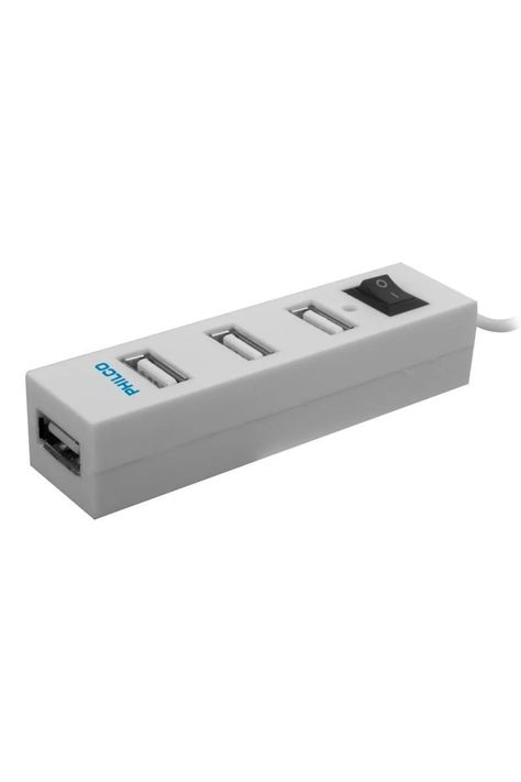 Hub Usb 4 Puertos 2.0 Cable De 55 Cms Negro Philco Hi Speed-3