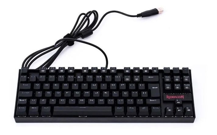 Teclado gamer Redragon Kumara K552 QWERTY Outemu Red español España color negro con luz rainbow-1