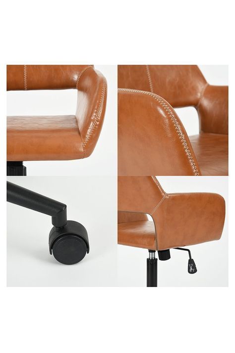 Silla de Oficina Cromwell PU Café-3
