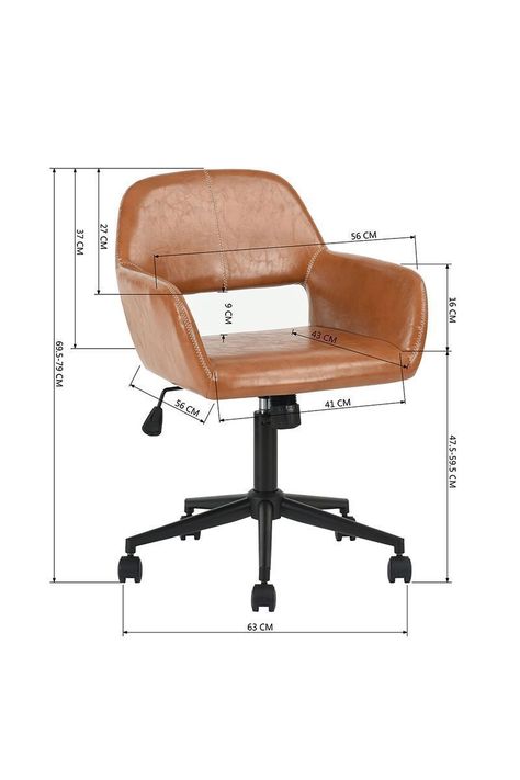 Silla de Oficina Cromwell PU Café-2