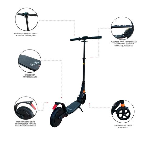 Scooter Eléctrico Plegable Teen - Negro-3