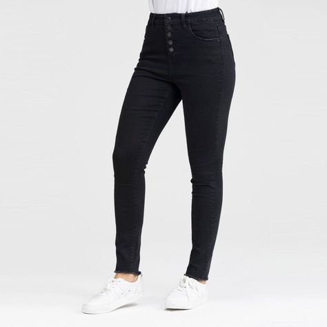 Jeans Botones Tiro Alto Juvenil-1