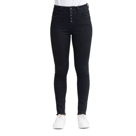 Jeans Botones Tiro Alto Juvenil-0