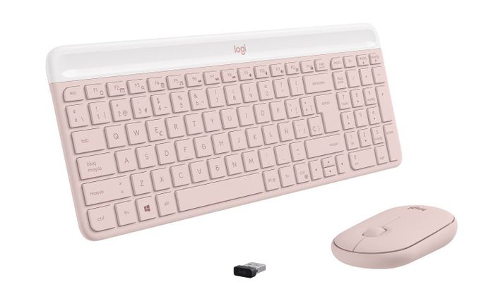 Kit Teclado Y Mouse Inalámbrico Logitech Mk470 Español Rosa-1
