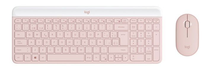 Kit Teclado Y Mouse Inalámbrico Logitech Mk470 Español Rosa-0
