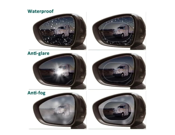 Kit Par Lamina Espejo Retrovisor Anti Lluvia Impermeable-2