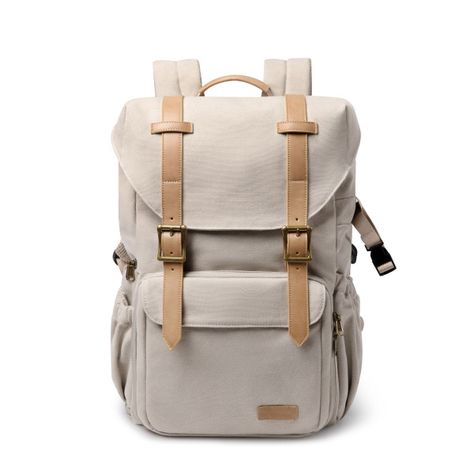 Bagsmart Mochila para camara y notebook de 15" - Beige-0